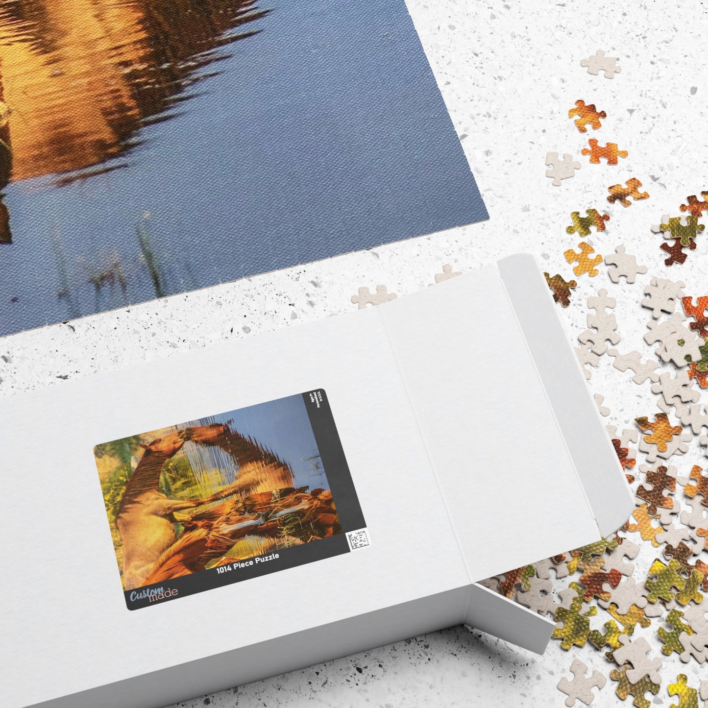 Horse in the River Reflections Jigsaw Puzzle — Scenic 520‑Piece Puzzle