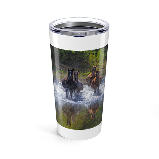 Equine Adventure Tumbler 20oz - Horse Lover Travel Mug, Gift for Equestrians, Nature Lovers, Hiking, Camping