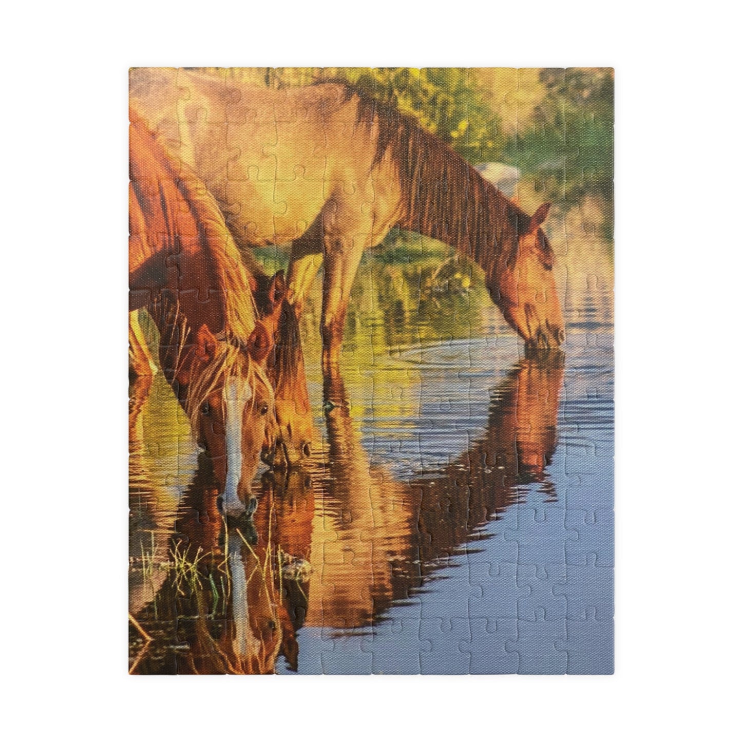 Horse in the River Reflections Jigsaw Puzzle — Scenic 520‑Piece Puzzle