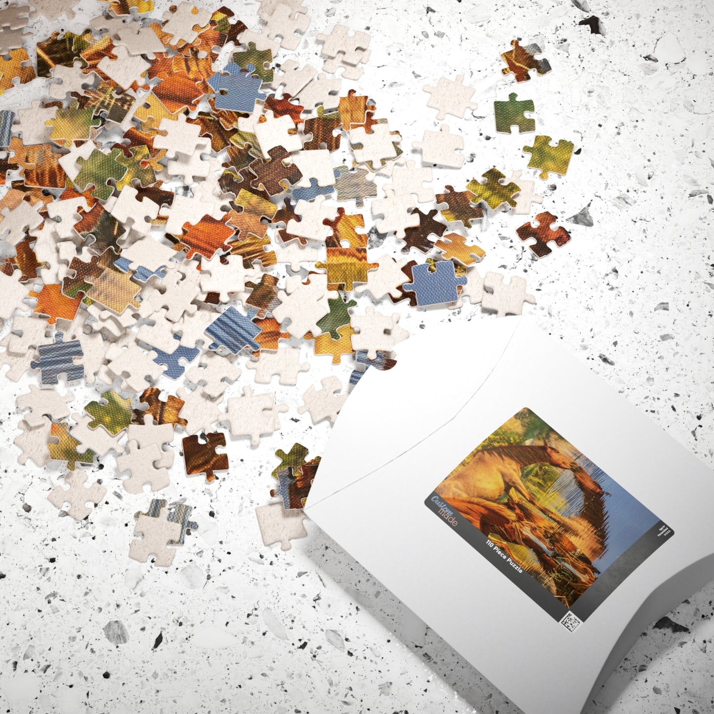 Horse in the River Reflections Jigsaw Puzzle — Scenic 520‑Piece Puzzle